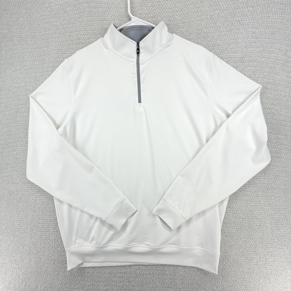 Deolax 1/4 Zip Pullover Mens Large White Performance Golf Tech Stretch